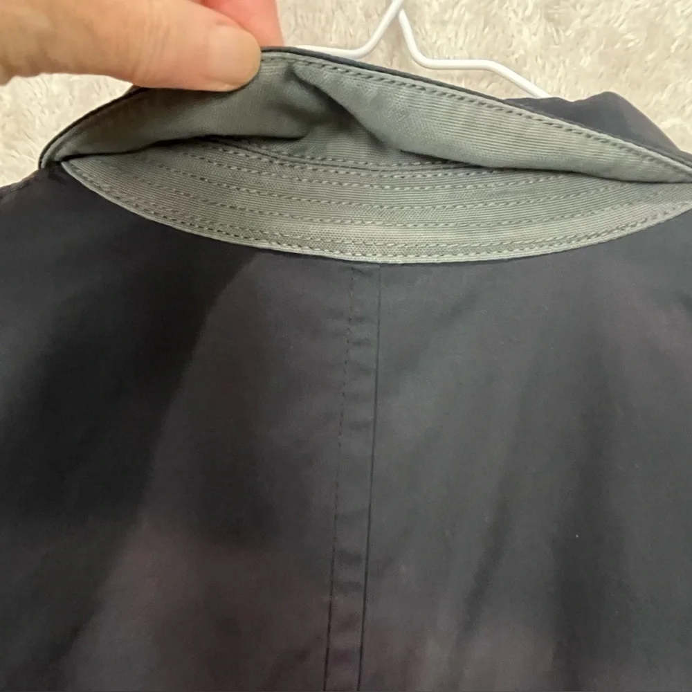 Banana Republic Lightweight Black Zipper Coat Jacket Sz XL Classic Deep Pockets